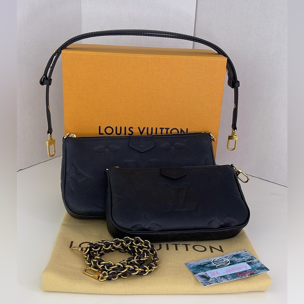 LOUIS VUITTON Empreinte Monogram Giant Multi Pochette Accessories Black